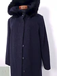 Abrigo largo mujer italiano Kistermann Azul Plomo Lana y Cashmere - Talla XL - Miniatura 3