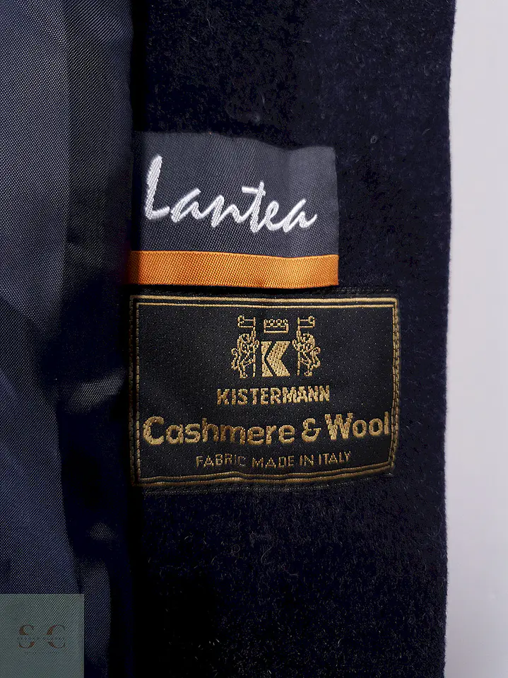 Abrigo largo mujer italiano Kistermann Azul Plomo Lana y Cashmere - Talla XL 10