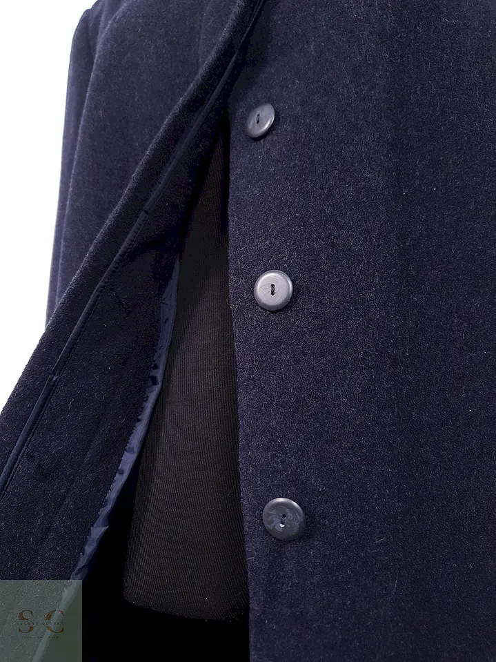 Abrigo largo mujer italiano Kistermann Azul Plomo Lana y Cashmere - Talla XL 8