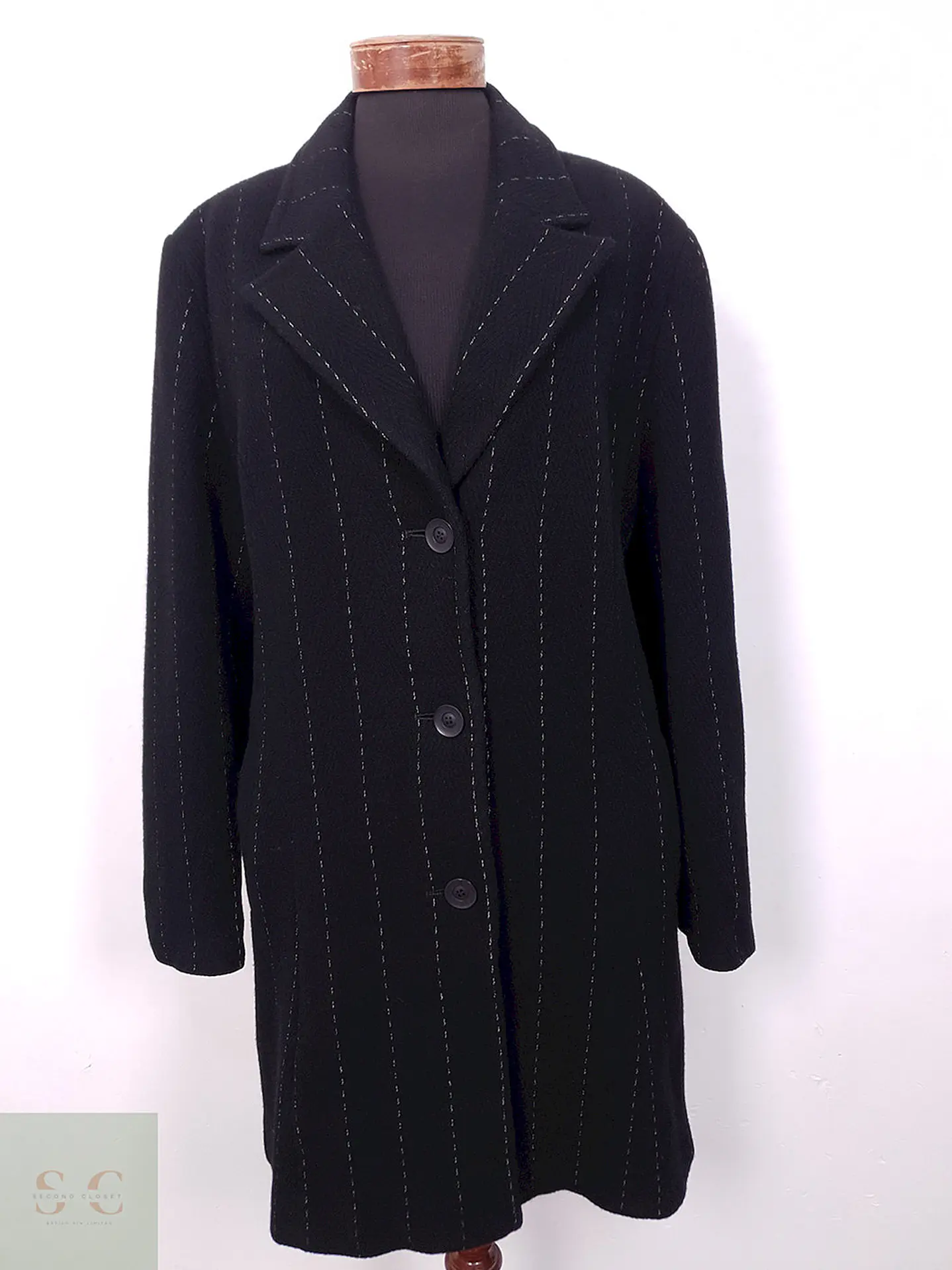 Abrigo mujer Lana La Boutique de Claudette Negro - Talla XL 3