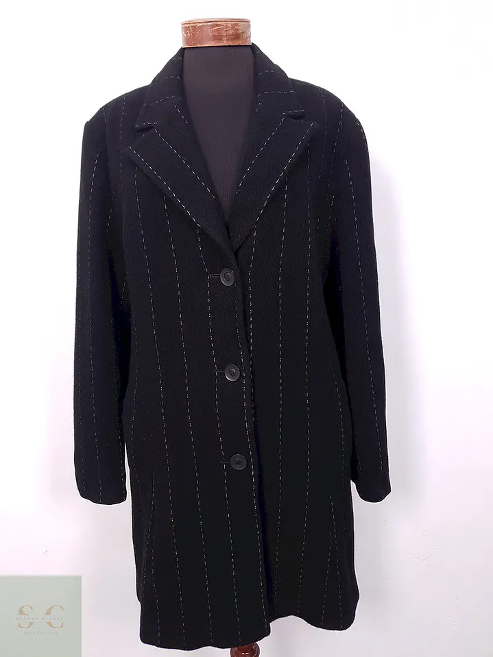 Abrigo mujer Lana La Boutique de Claudette Negro - Talla XL 3