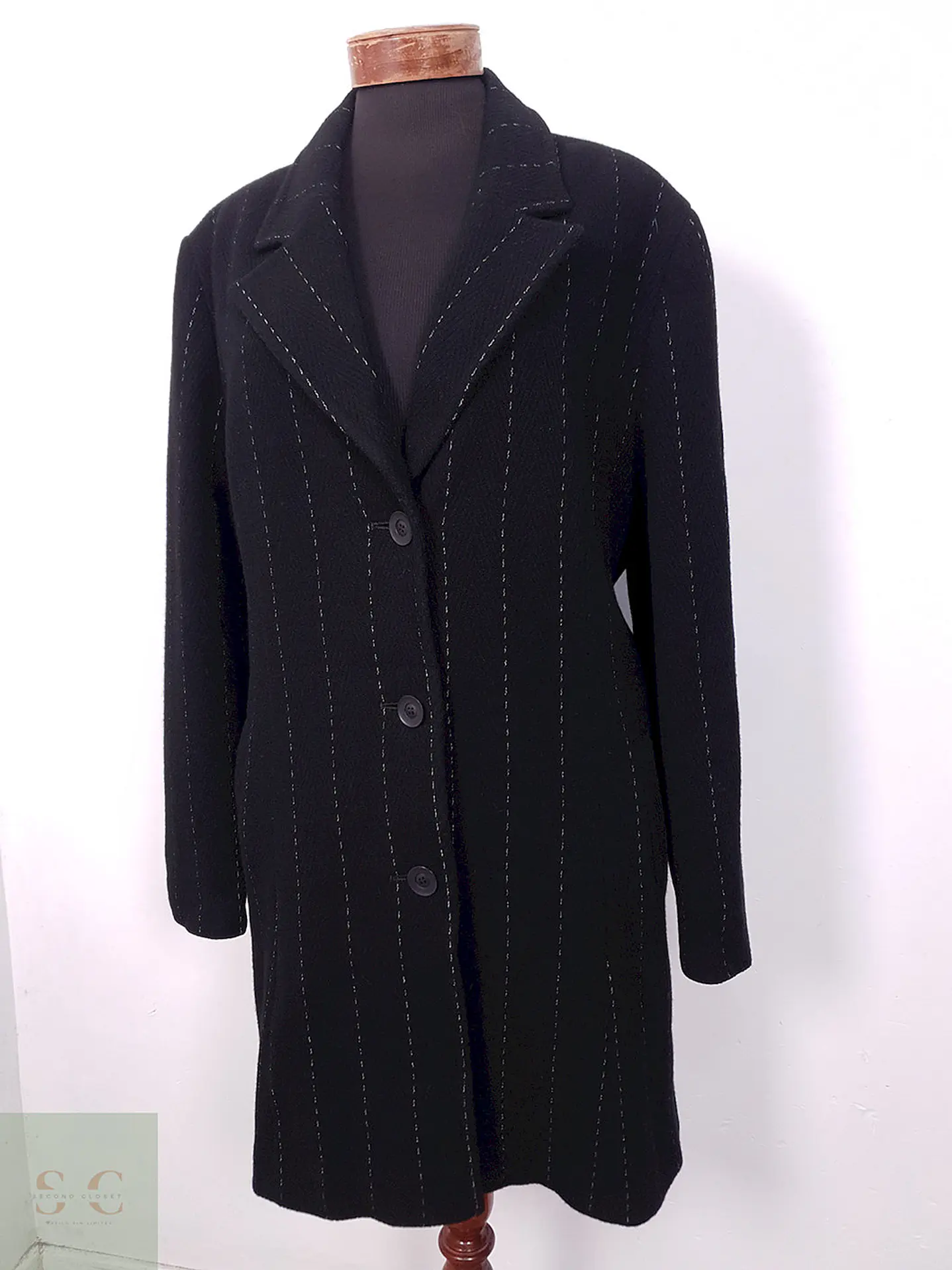Abrigo mujer Lana La Boutique de Claudette Negro - Talla XL 4