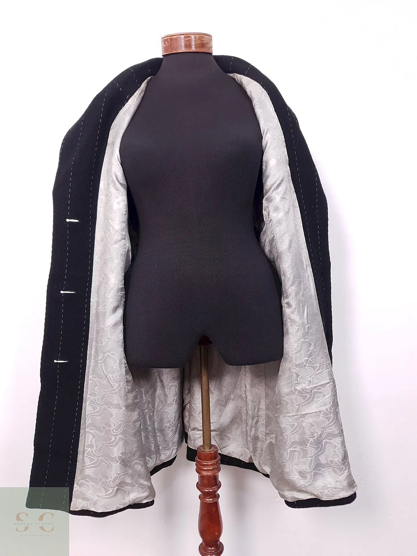 Abrigo mujer Lana La Boutique de Claudette Negro - Talla XL 7