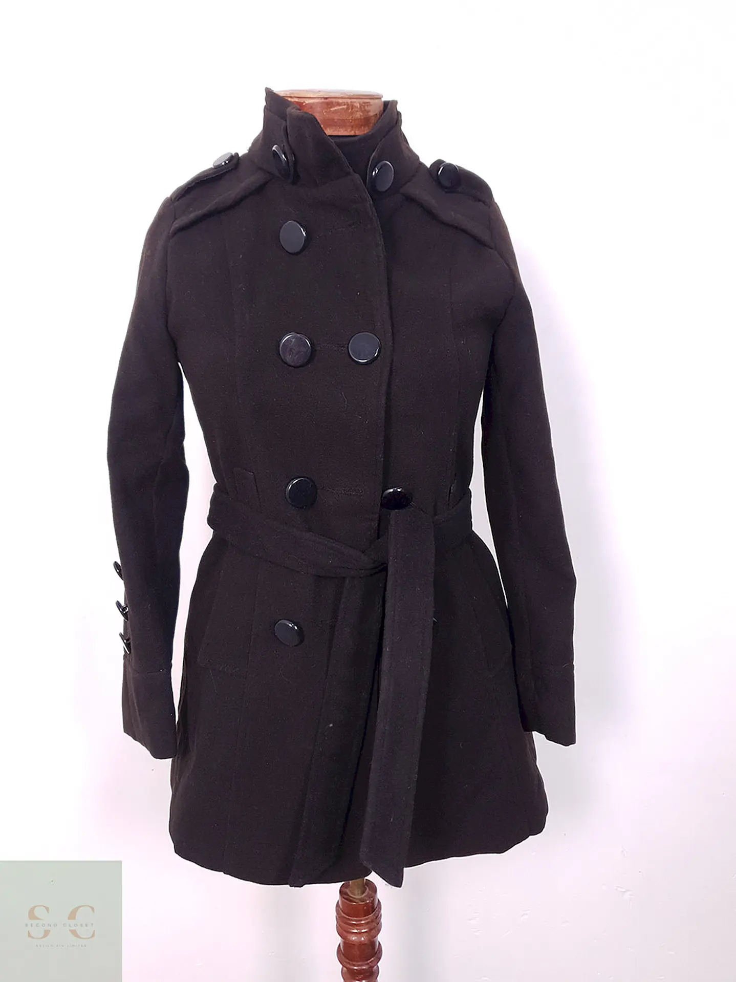 Abrigo cruzado mujer Azbro Negro - Talla XS 1