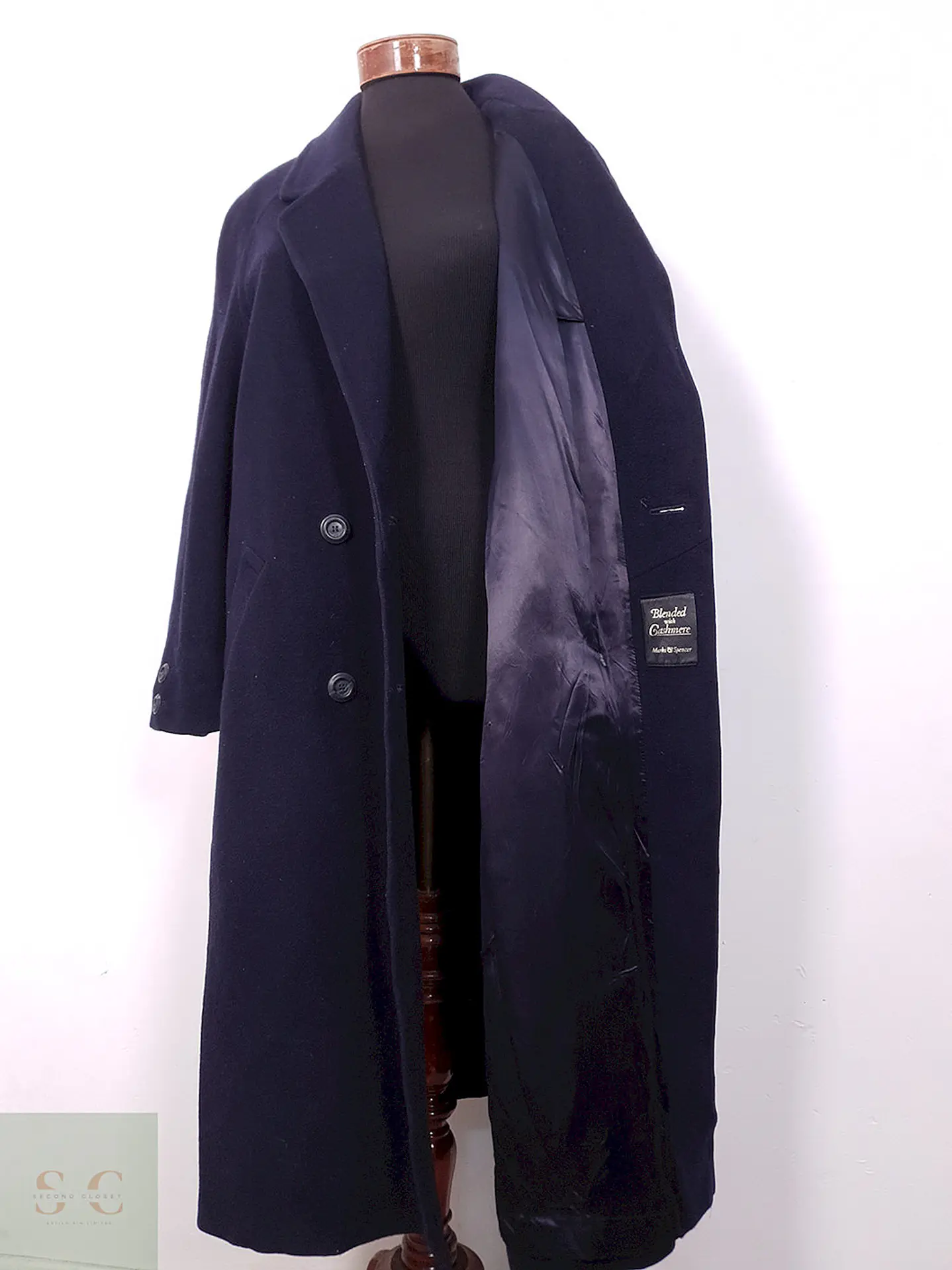 Abrigo Marks & Spencer Azul Wool Cashmere - Talla XL 7
