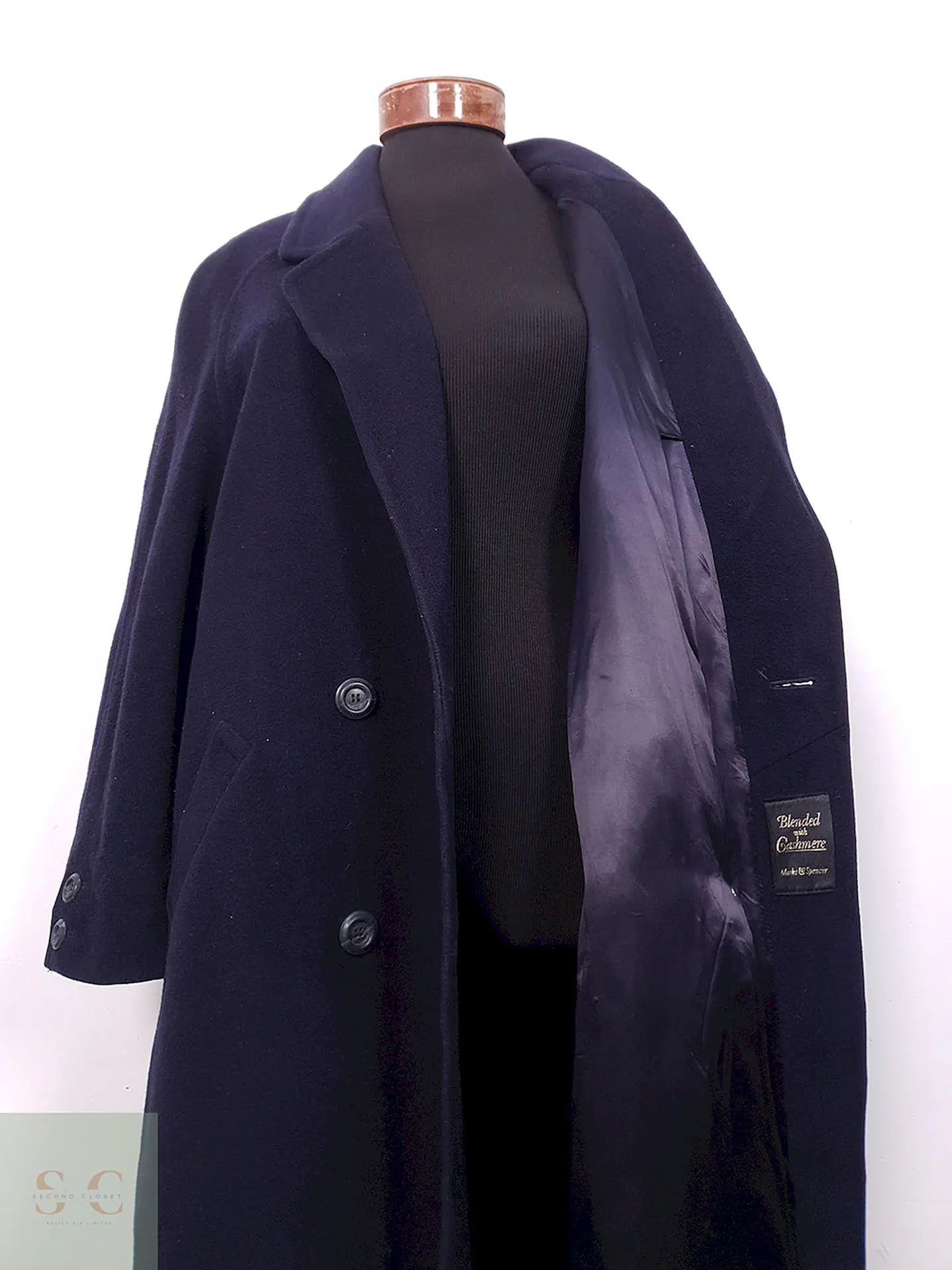Abrigo Marks & Spencer Azul Wool Cashmere - Talla XL 8