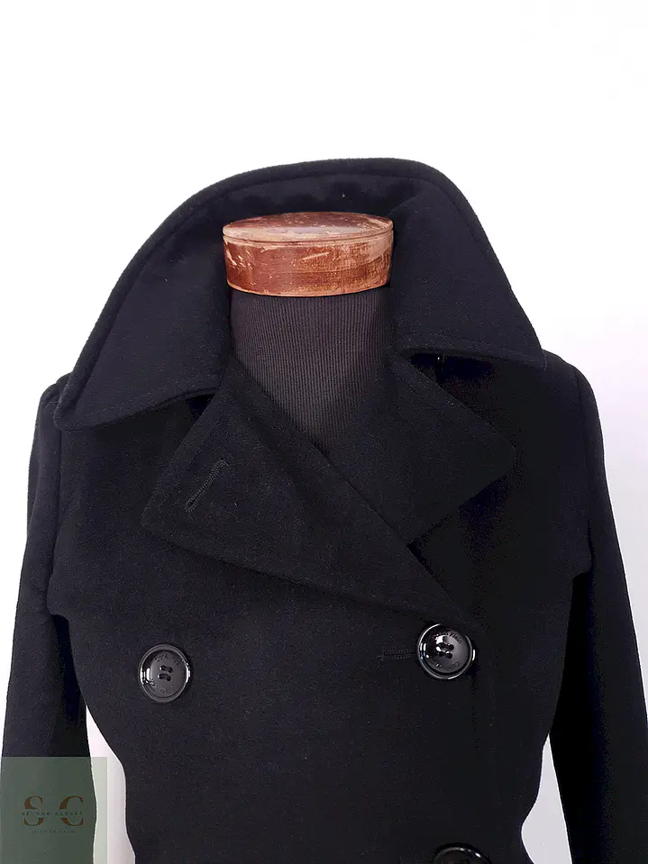Abrigo cruzado mujer Calvin Klein Negro Lana Cashmere Seda - Talla XS 5