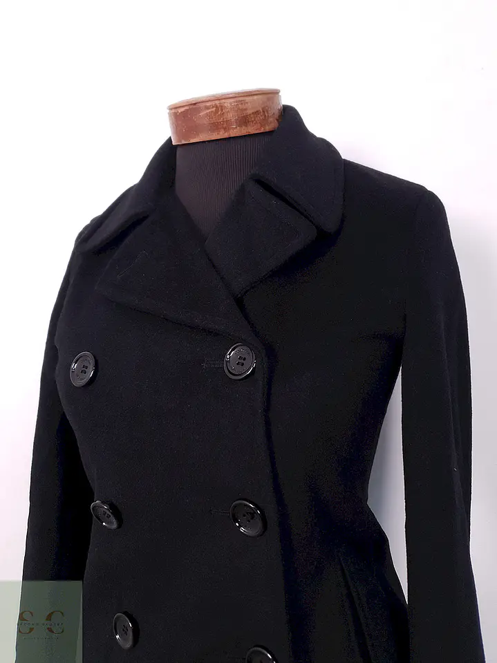 Abrigo cruzado mujer Calvin Klein Negro Lana Cashmere Seda - Talla XS 7
