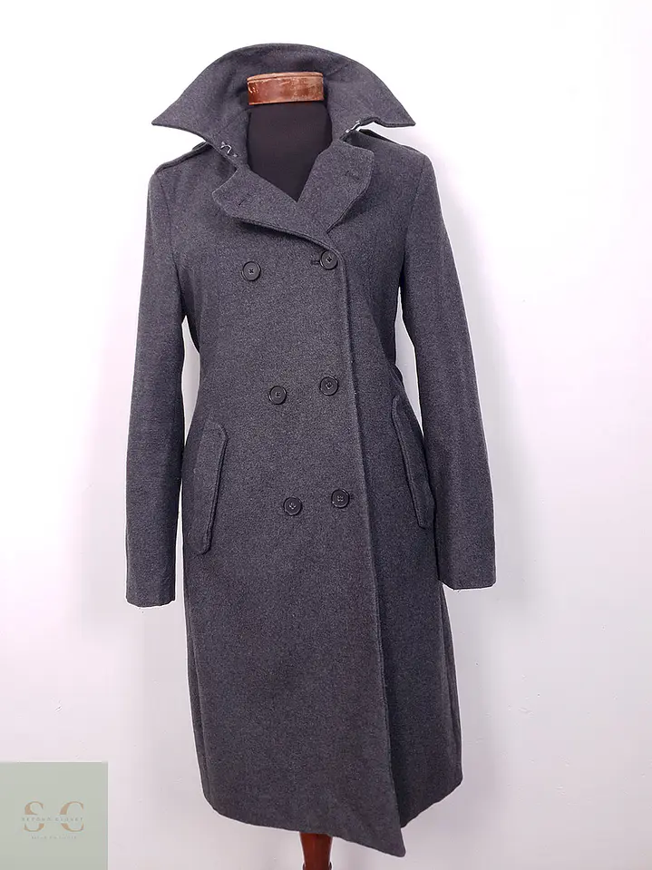 Abrigo largo mujer Derykorn Plomo Lana Virgen - Talla M 1