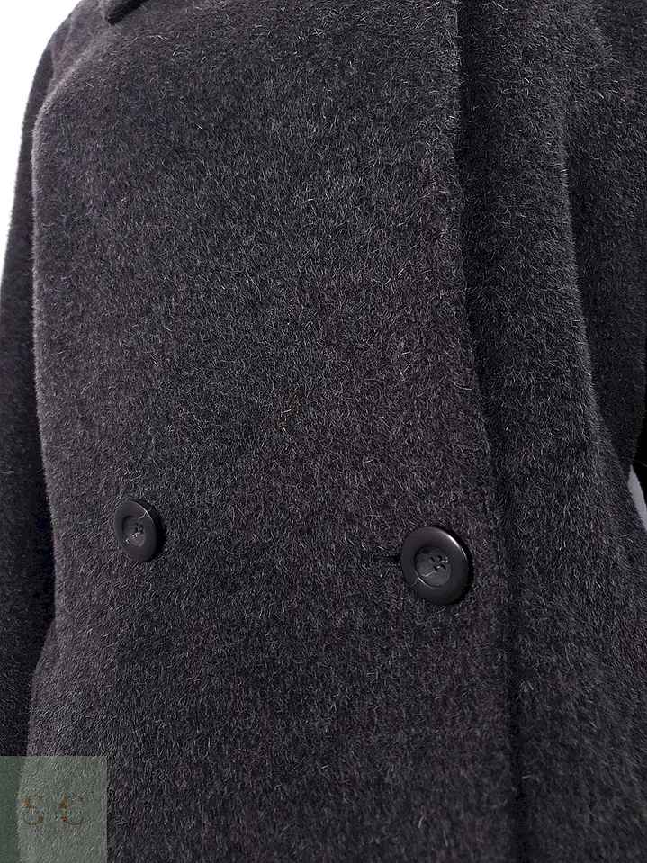 Abrigo largo mujer Vintage Plomo Lana y Mohair - Talla XL 6