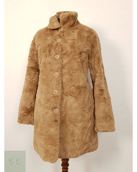 Abrigo eco piel camel clásico TALLA ML