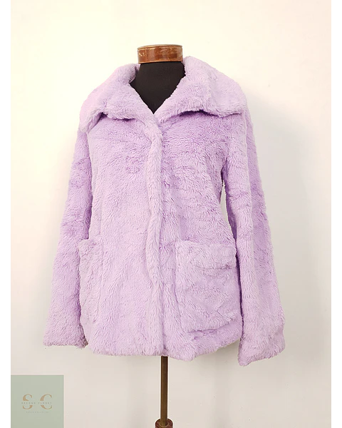Abrigo eco piel lila TALLA SM