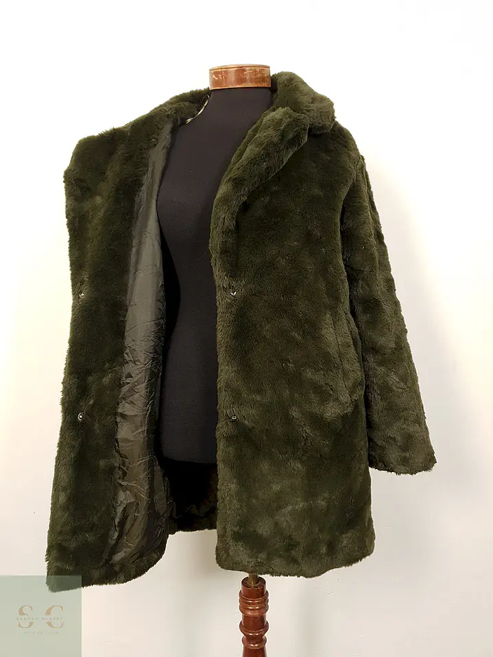 Abrigo eco piel verde TALLA ML 3