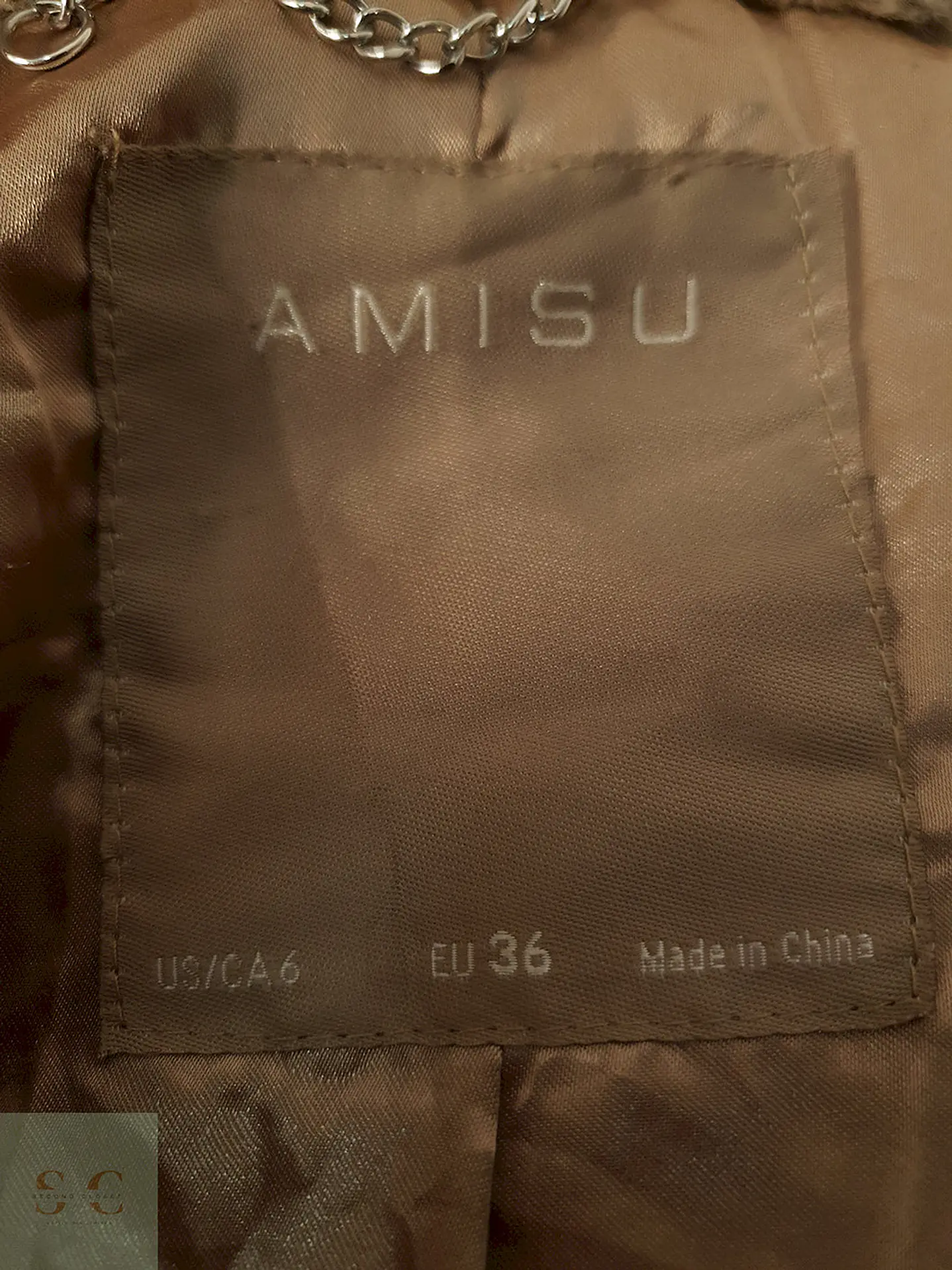 Abrigo eco piel beige con capucha TALLA S/M 7