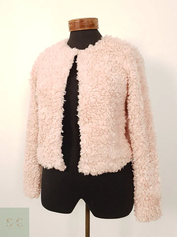 Abrigo eco piel H&M rosa pastel TALLA XS 5