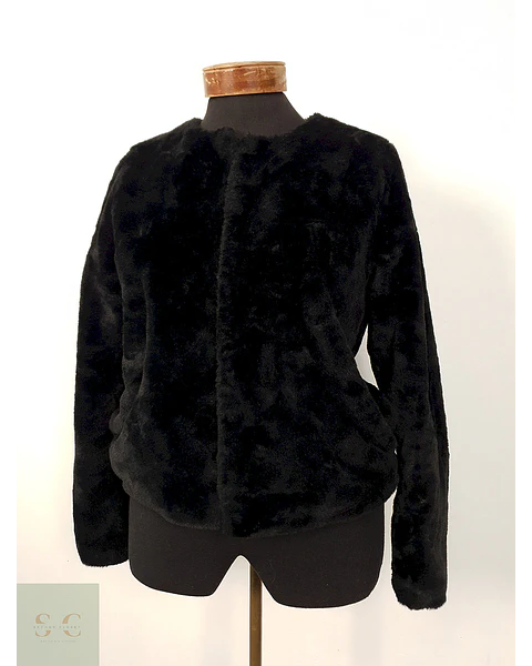 Abrigo eco piel H&M negro TALLA SM