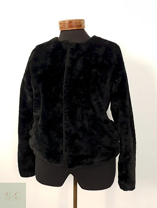 Abrigo eco piel H&M negro TALLA SM