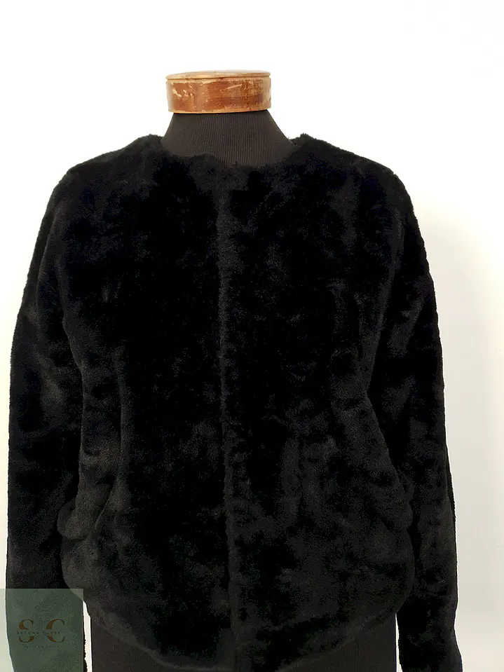 Abrigo eco piel H&M negro TALLA SM 4