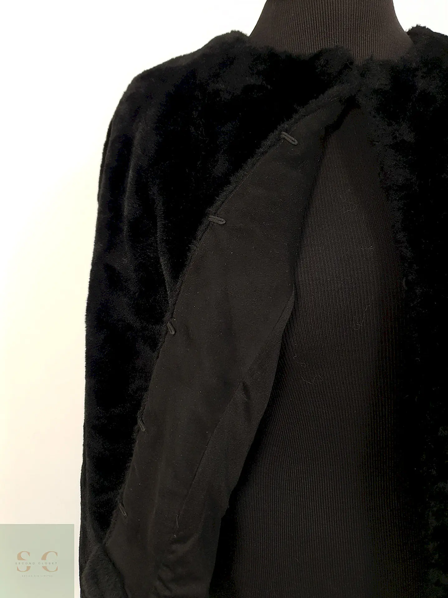 Abrigo eco piel H&M negro TALLA SM 5