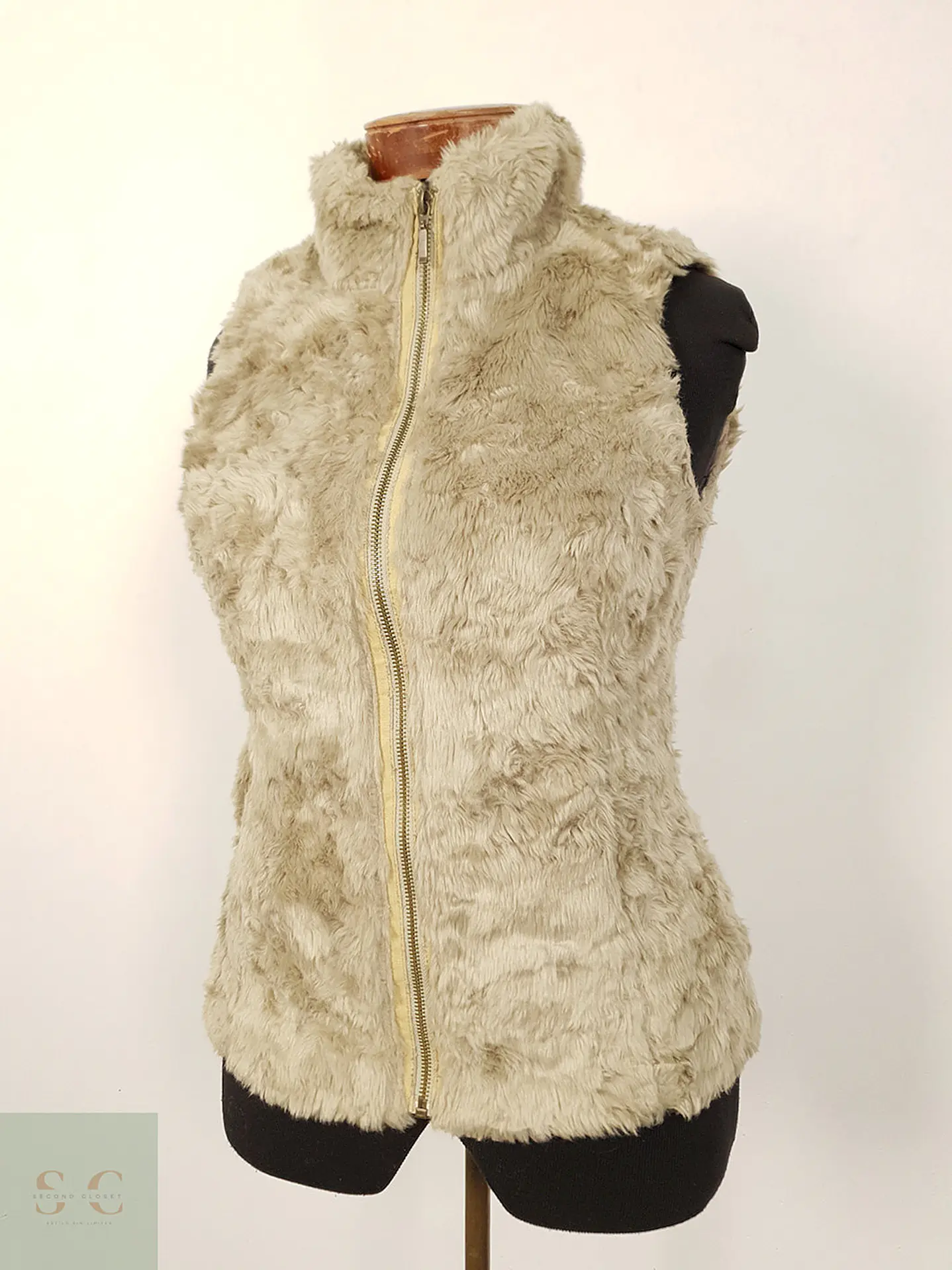 Chaleco eco piel Orsay beige TALLA S 3