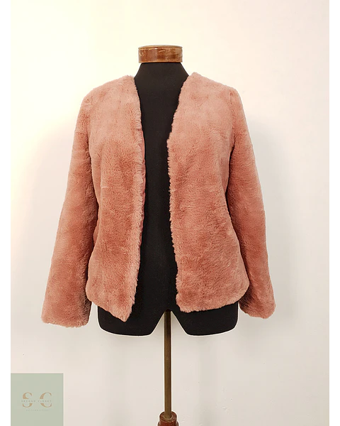 Abrigo eco piel rosa palo TALLA XS