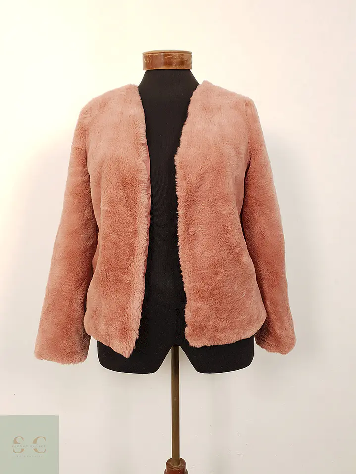 Abrigo eco piel rosa palo TALLA XS 1