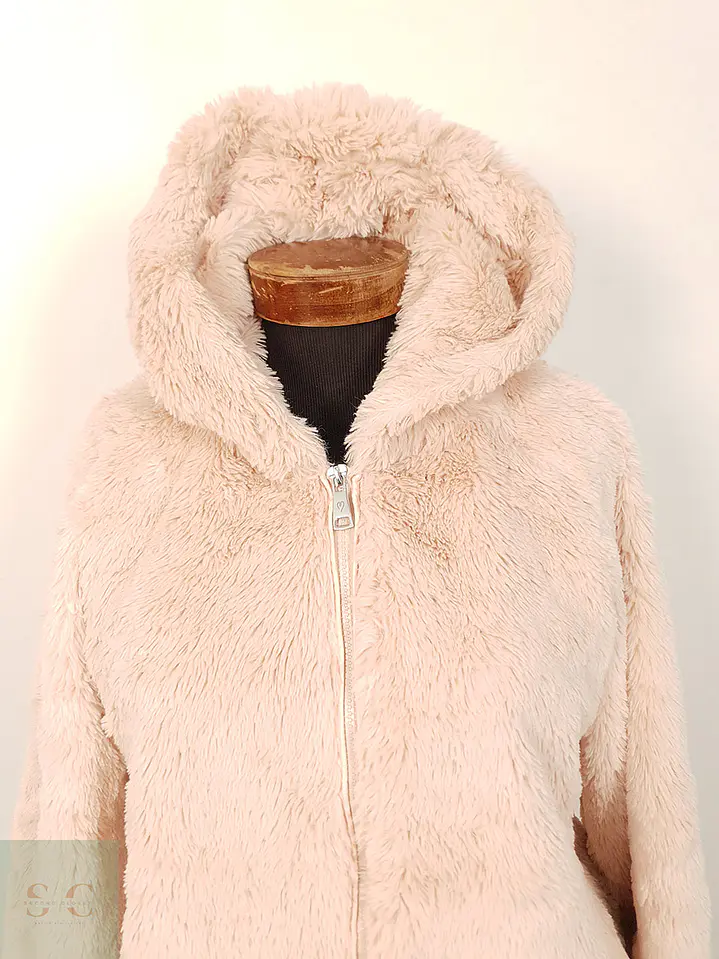 Abrigo eco piel Hailys rosa con capucha TALLA XL 2