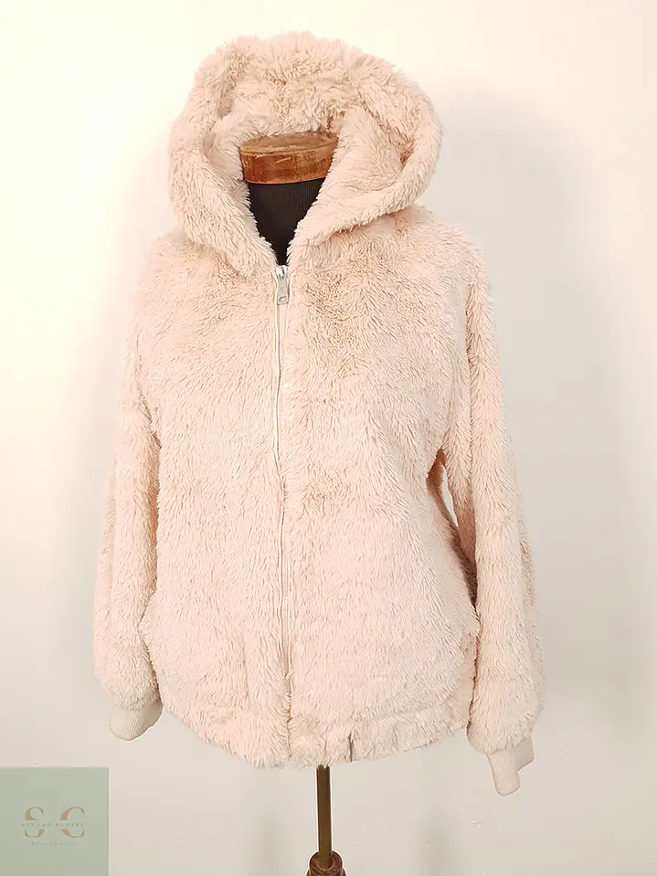 Abrigo eco piel Hailys rosa con capucha TALLA XL 1