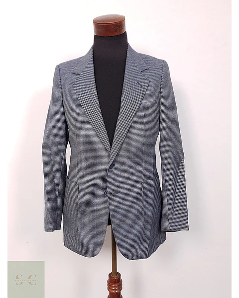 Blazer chaqueta lana virgen micro pata de gallo gris – TALLA S