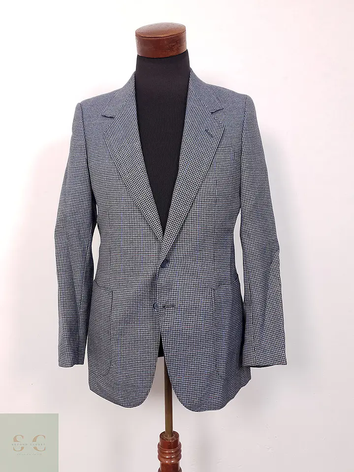 Veston Blazer Clásico - Lana Virgen - chaqueta pata de gallo – Talla S 2