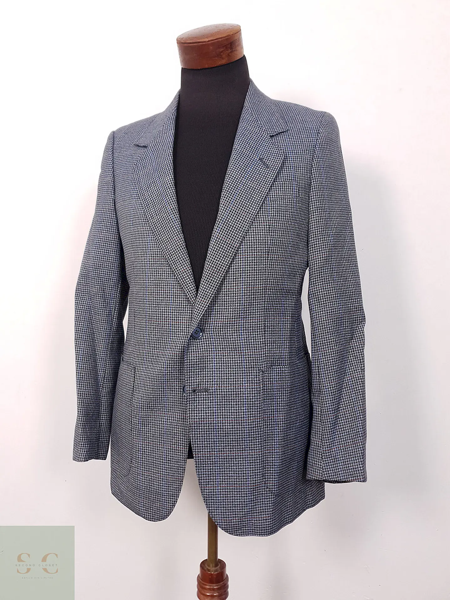 Veston Blazer Clásico - Lana Virgen - chaqueta pata de gallo – Talla S 3
