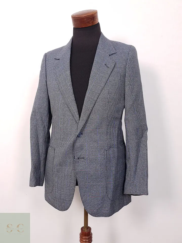 Veston Blazer Clásico - Lana Virgen - chaqueta pata de gallo – Talla S 3