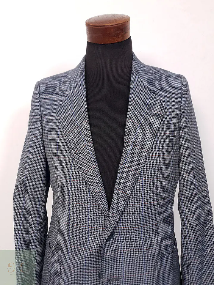 Veston Blazer Clásico - Lana Virgen - chaqueta pata de gallo – Talla S 7