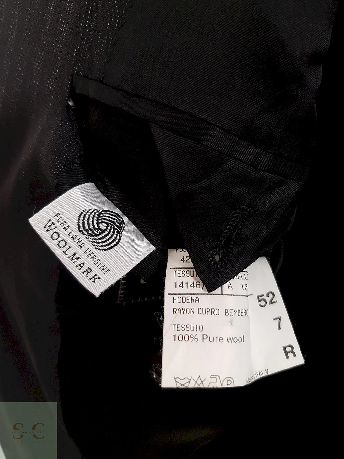 Blazer Canali Negro Raya Diplomática Lana Sastrería Italiana Talla L 3