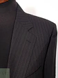 Blazer Canali Negro Raya Diplomática Lana Sastrería Italiana Talla L - Miniatura 8