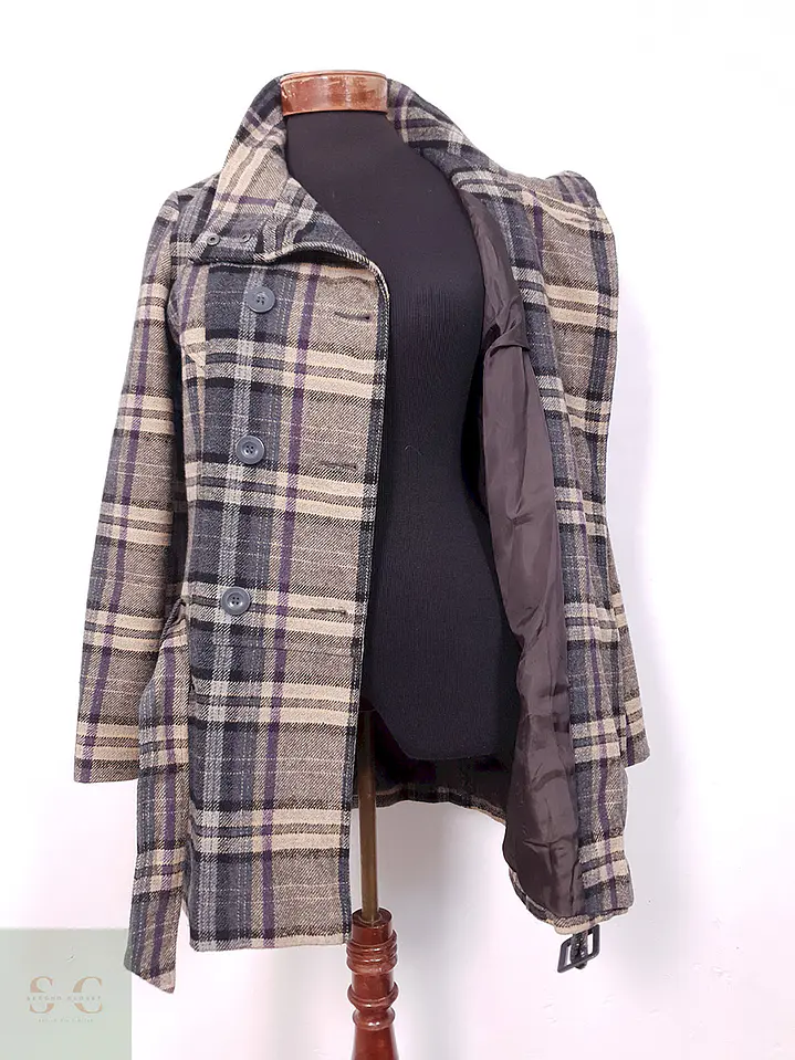 Abrigo F&F Marinero Café Beige Mezcla Lana - Talla S 2