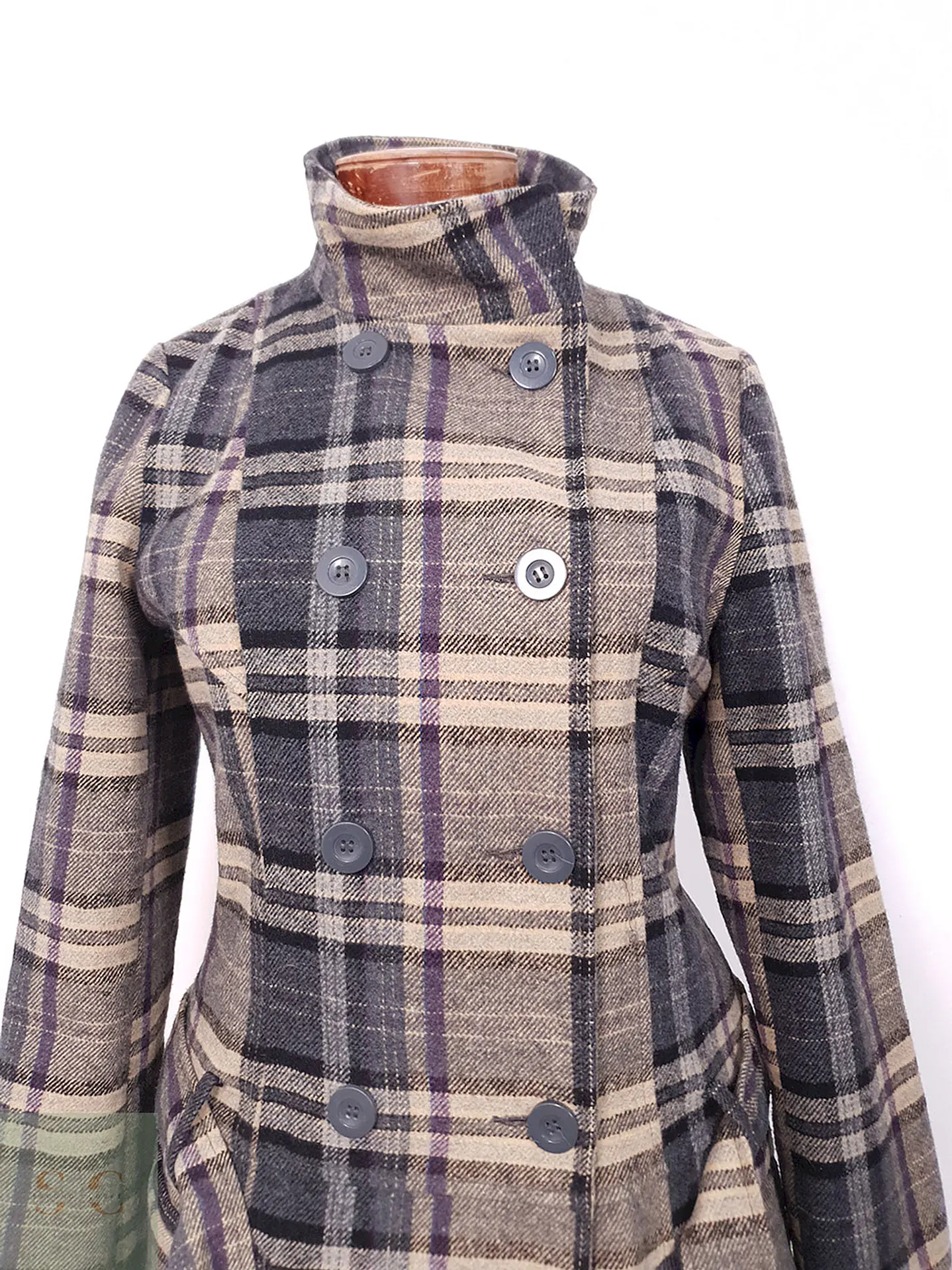 Abrigo F&F Marinero Café Beige Mezcla Lana - Talla S 4