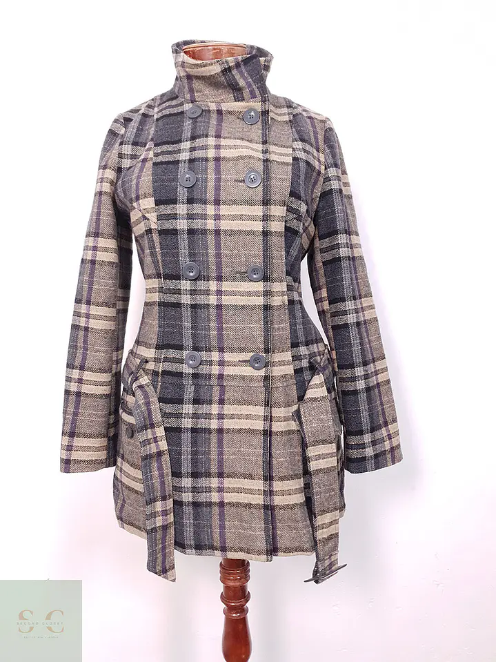 Abrigo F&F Marinero Café Beige Mezcla Lana - Talla S 8