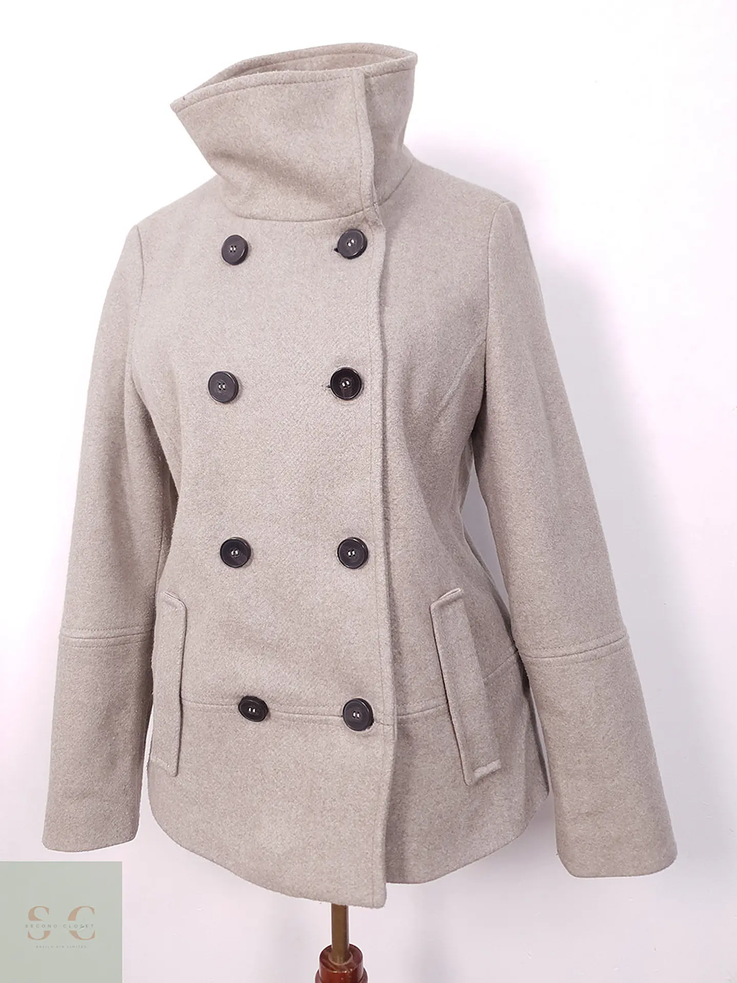 Abrigo St Oliver Beige Marinero Mezcla Lana - Talla M 2