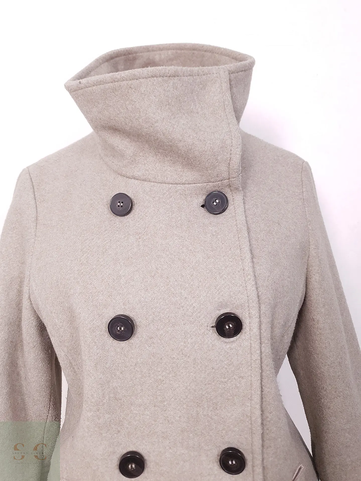 Abrigo St Oliver Beige Marinero Mezcla Lana - Talla M 6