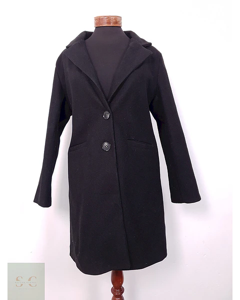 Abrigo Negro Liso Básico - Talla L