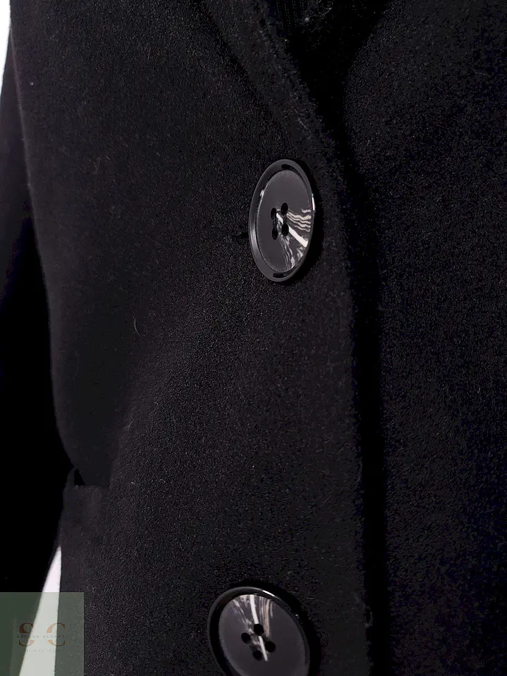 Abrigo Negro Liso Básico - Talla L 3