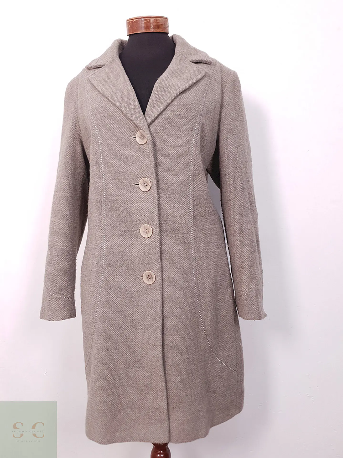 Abrigo Uolansky Café Mezcla Lana - Talla M 6