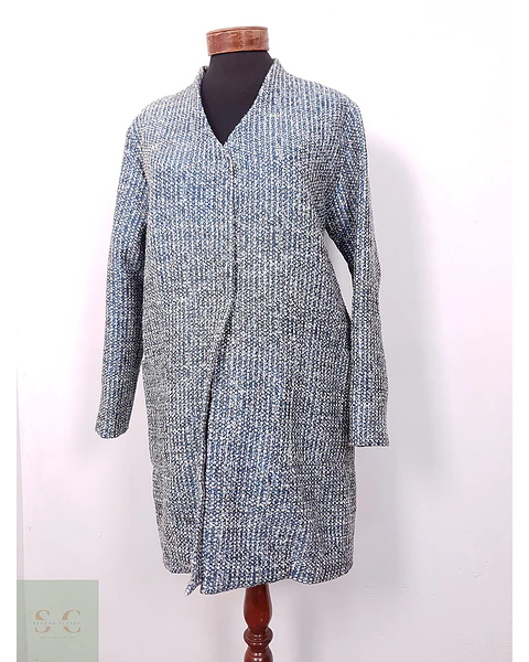Abrigo Vintage Celeste Texturizado – TALLA ML