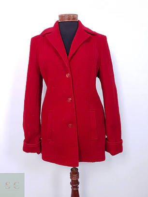 Abrigo mujer Rojo Clásico – TALLA M