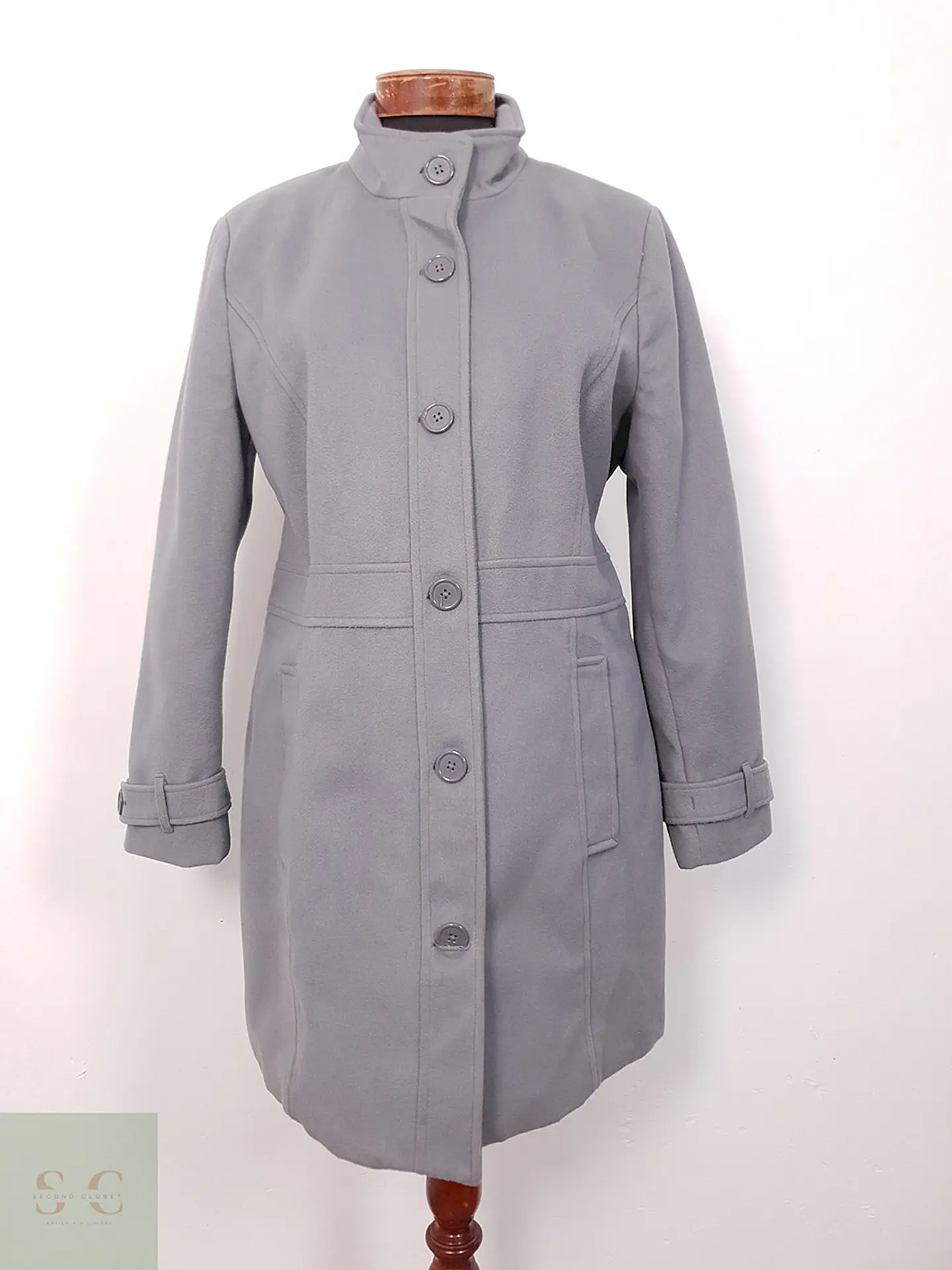Abrigo Vintage Sintético Gris - Talla L 1
