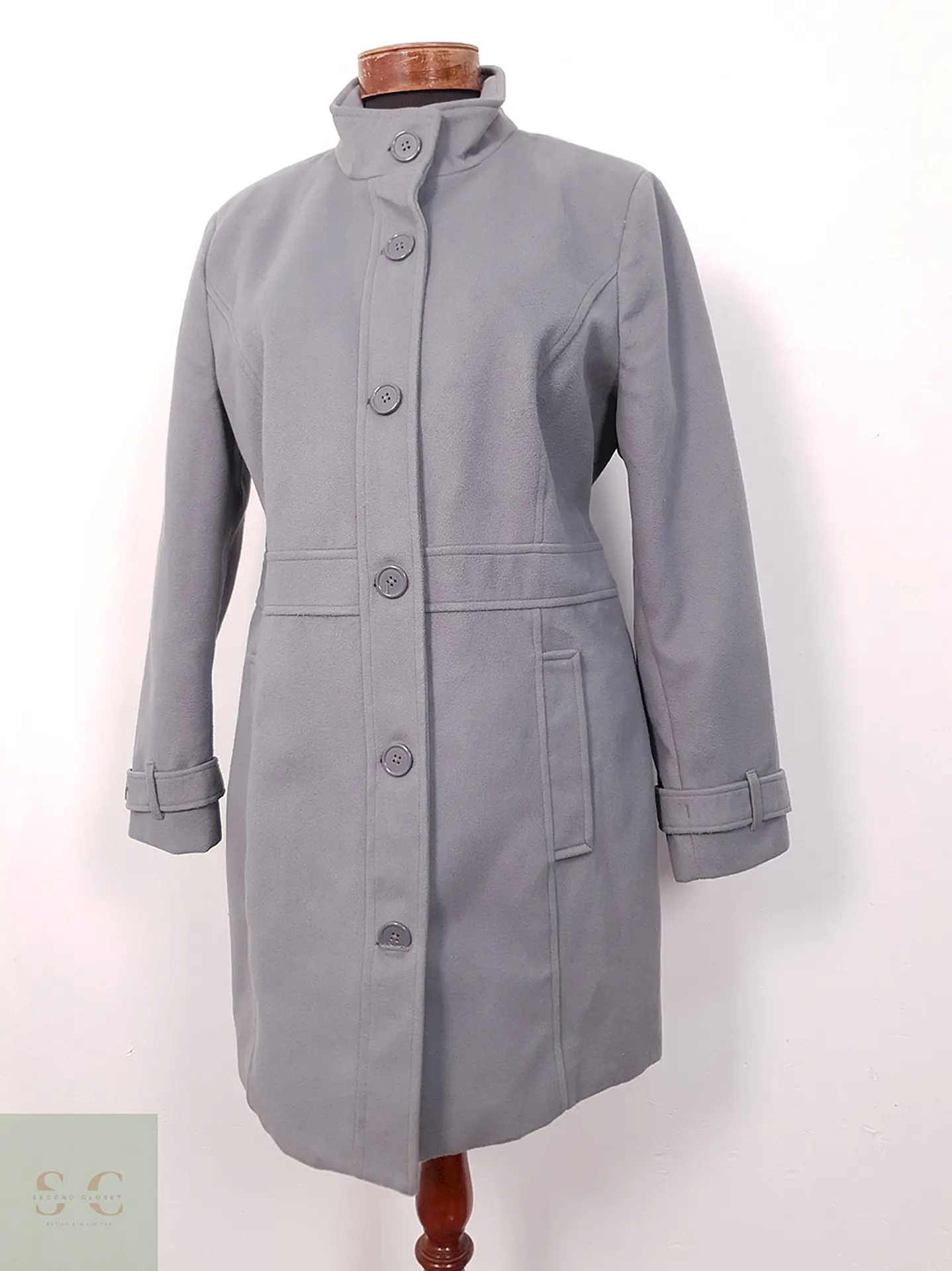Abrigo Vintage Sintético Gris - Talla L 2