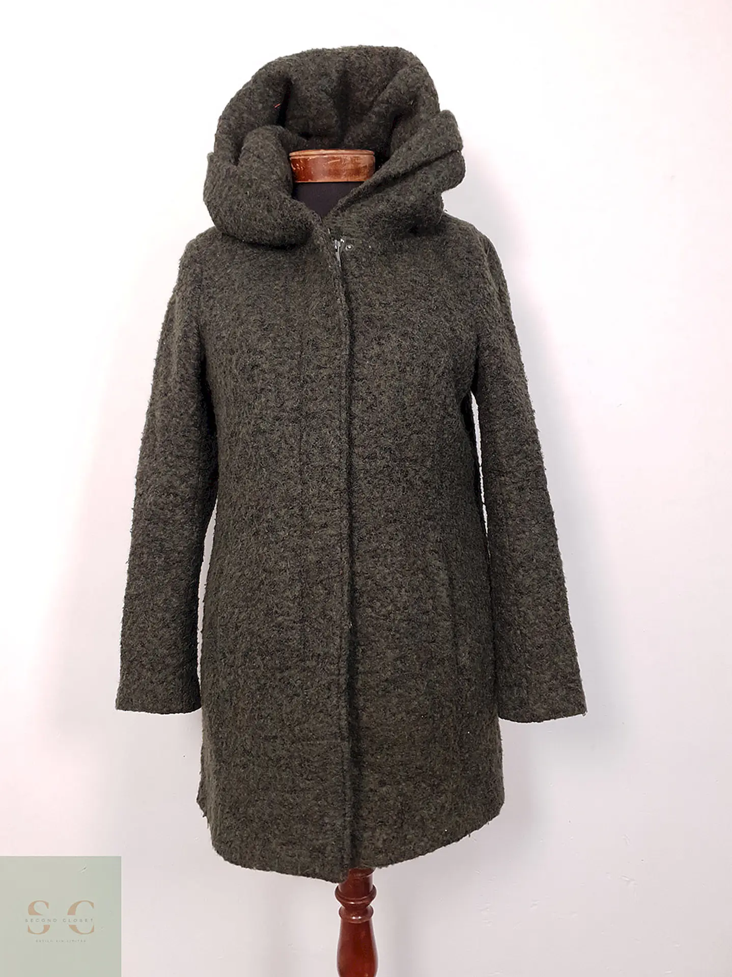 Abrigo Only Verde Mezcla Lana - Talla S 1