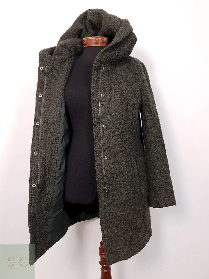 Abrigo Only Verde Mezcla Lana - Talla S 5