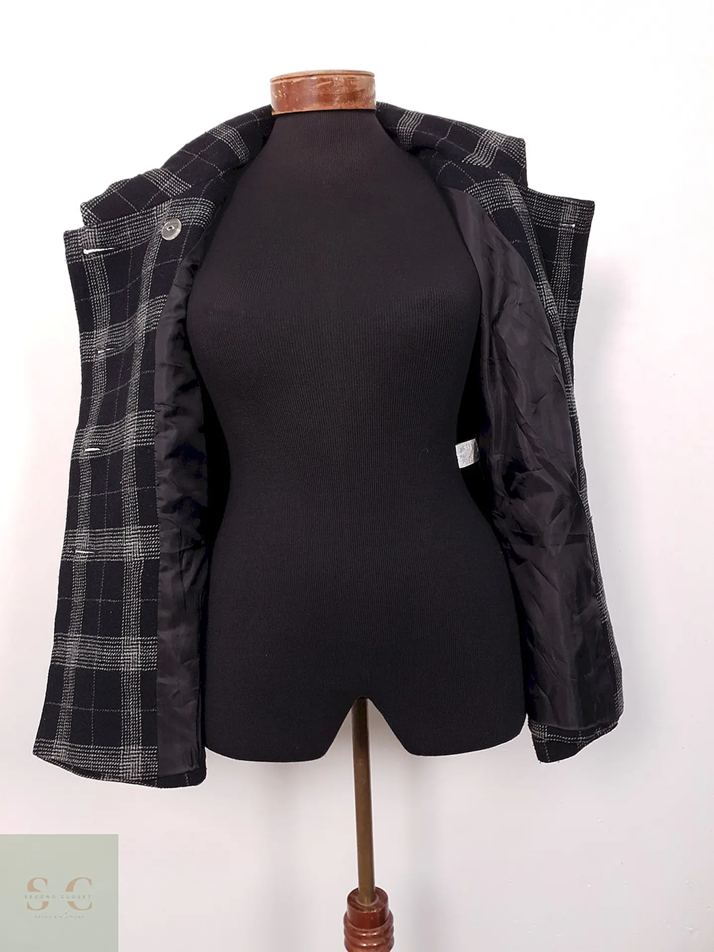 Abrigo Generation Marinero Ligero Negro Gris 55% Lana - Talla XS 7